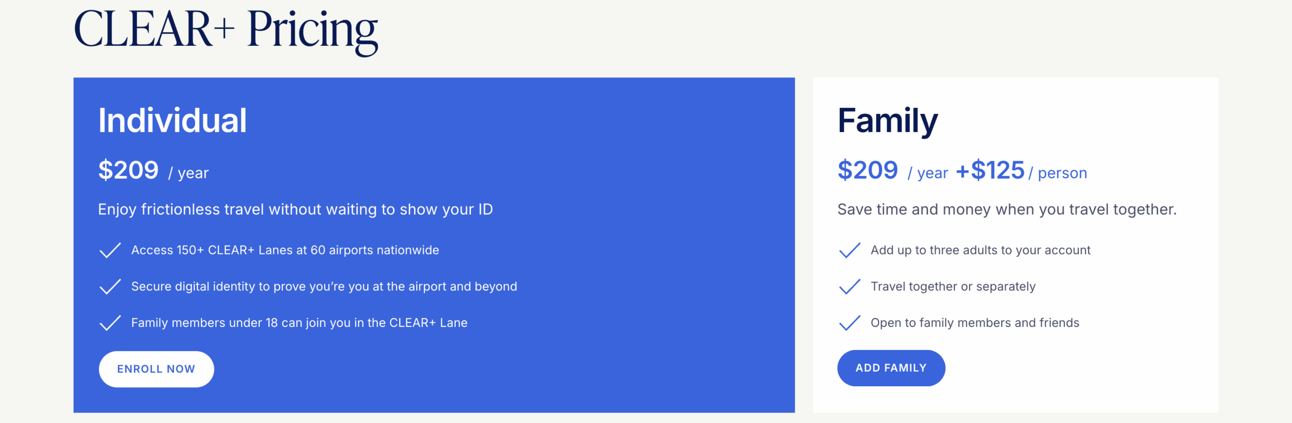 CLEAR Expedited Airport Security - CLEAR Annual Membership Cost

