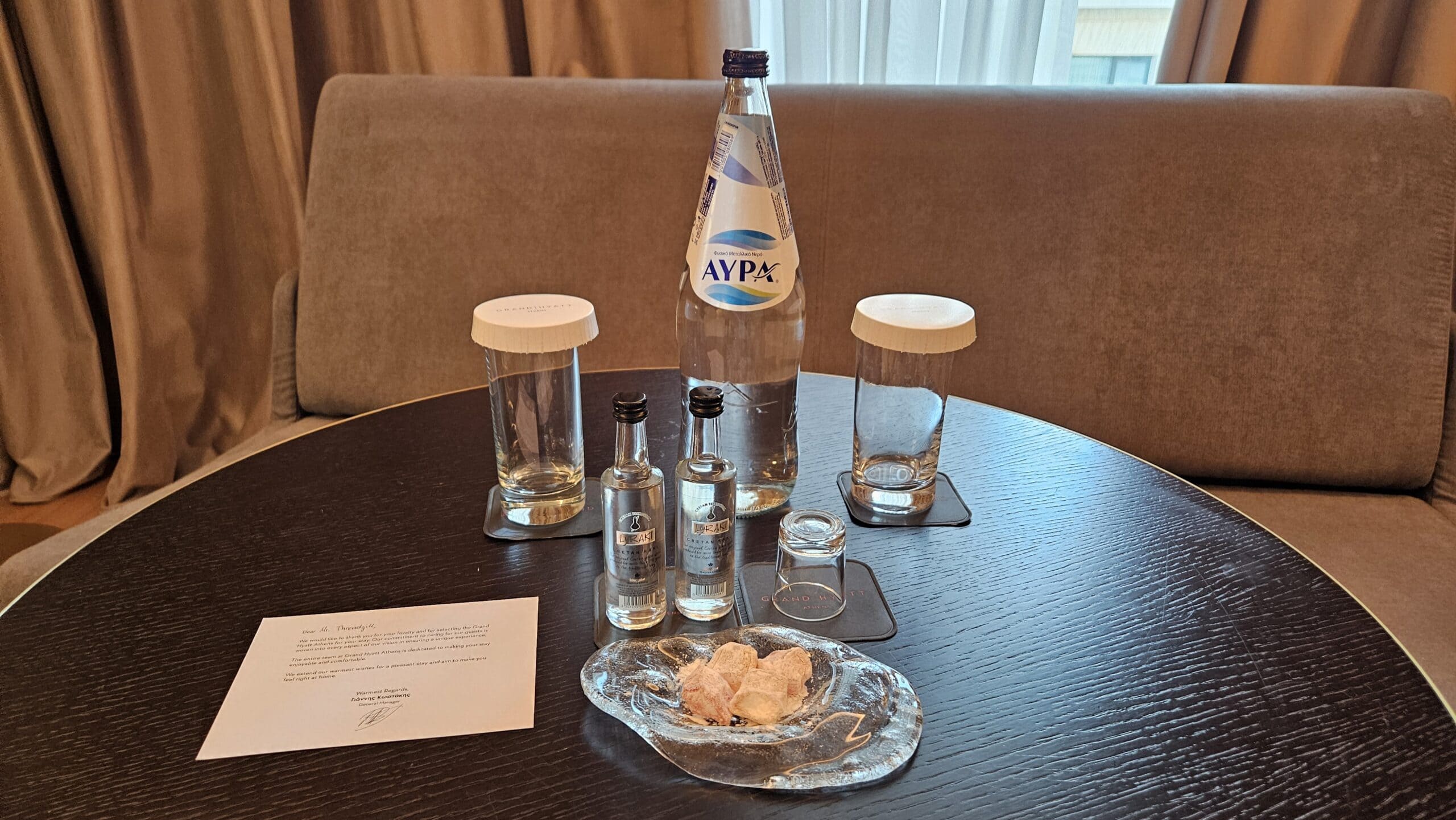 Grand Hyatt Athens Globalist Welcome Amenity