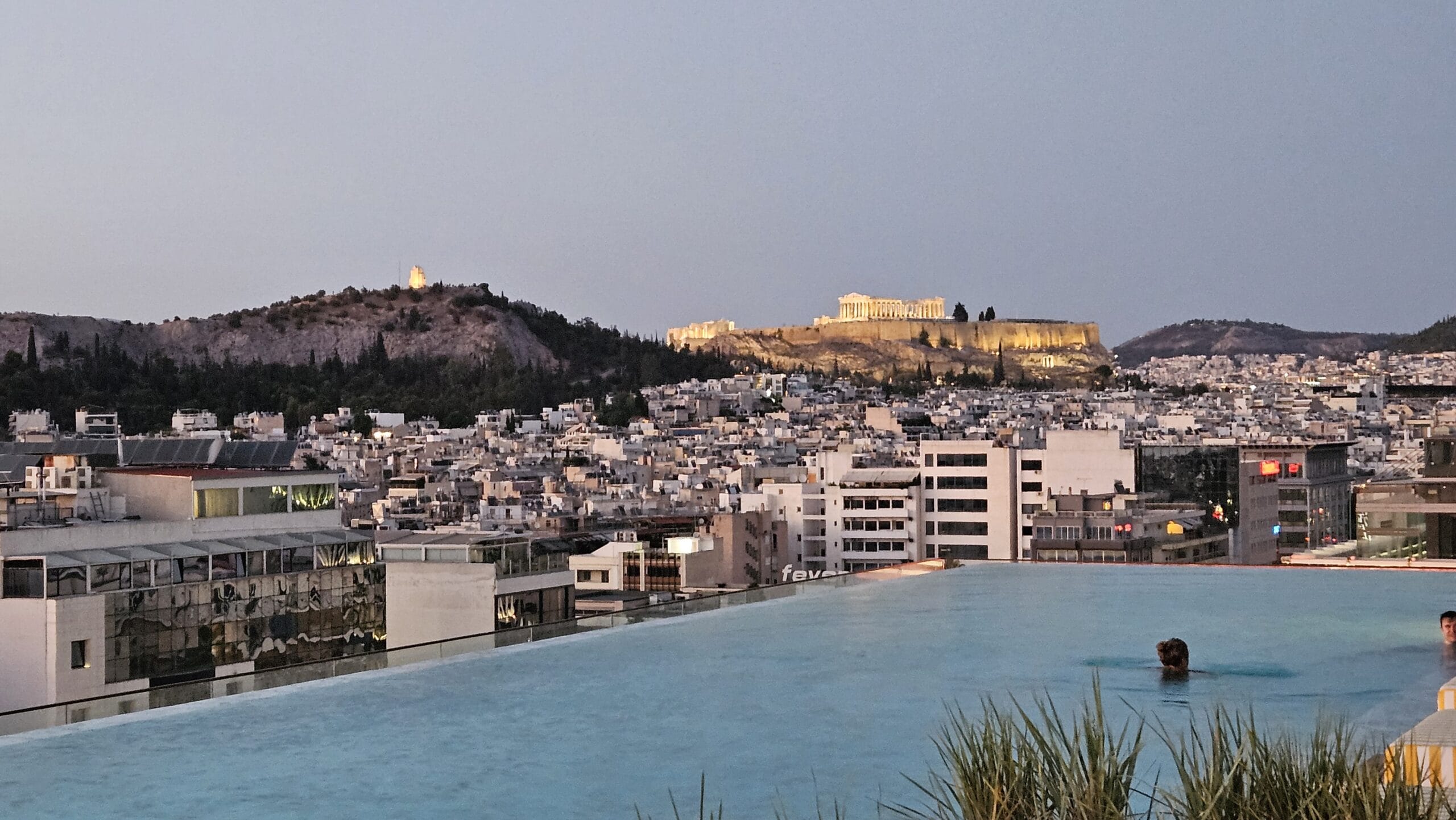 Grand Hyatt Athens Rooftop Pool And View Of The Acropolis