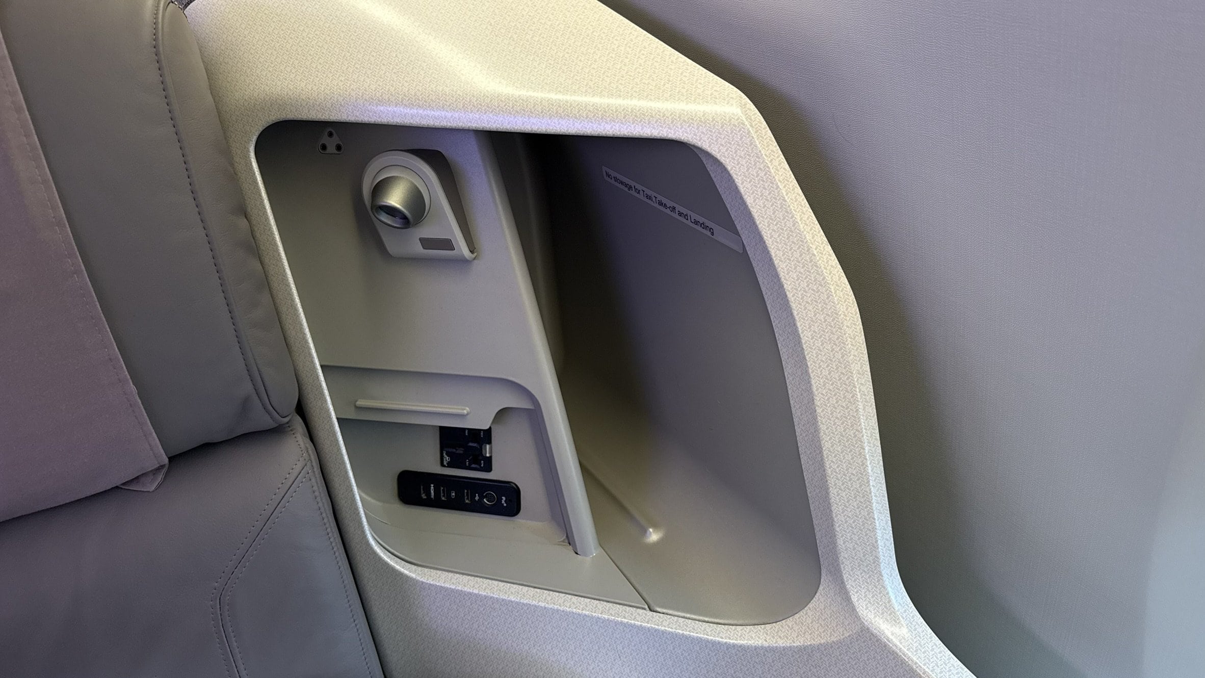 Singapore Airlines A350-900 Business Class Open Storage Cubbie