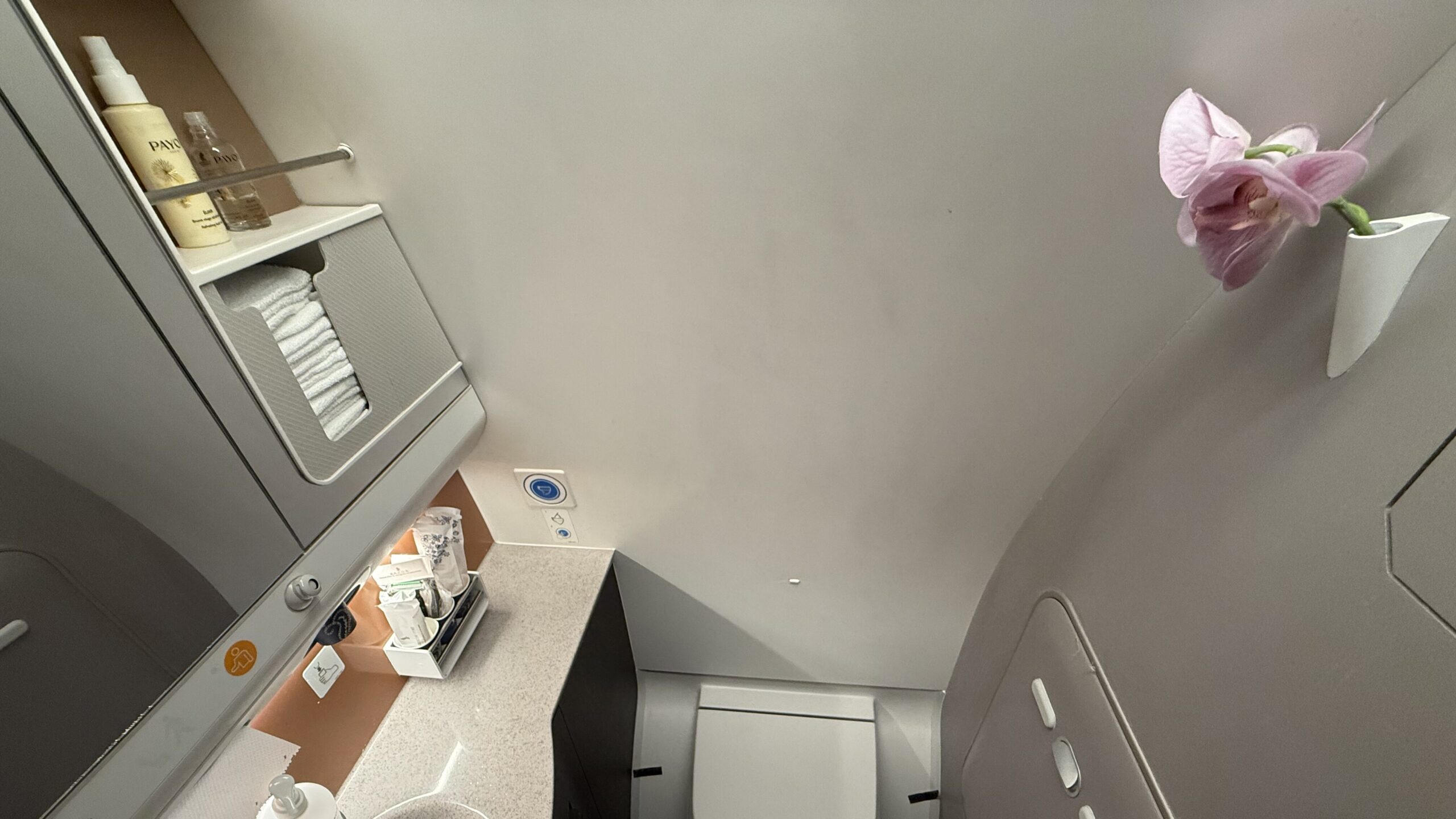 Singapore Airlines A350-900 Business Class Lavatory Orchid