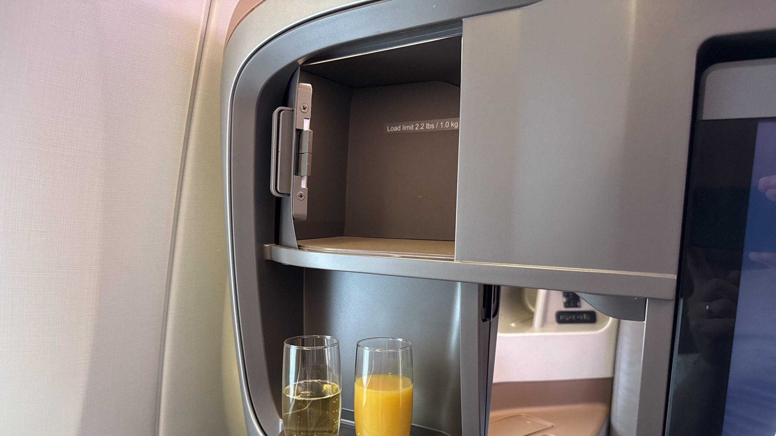 Singapore Airlines A35-900 business Class Storage Cubbie And Mirror