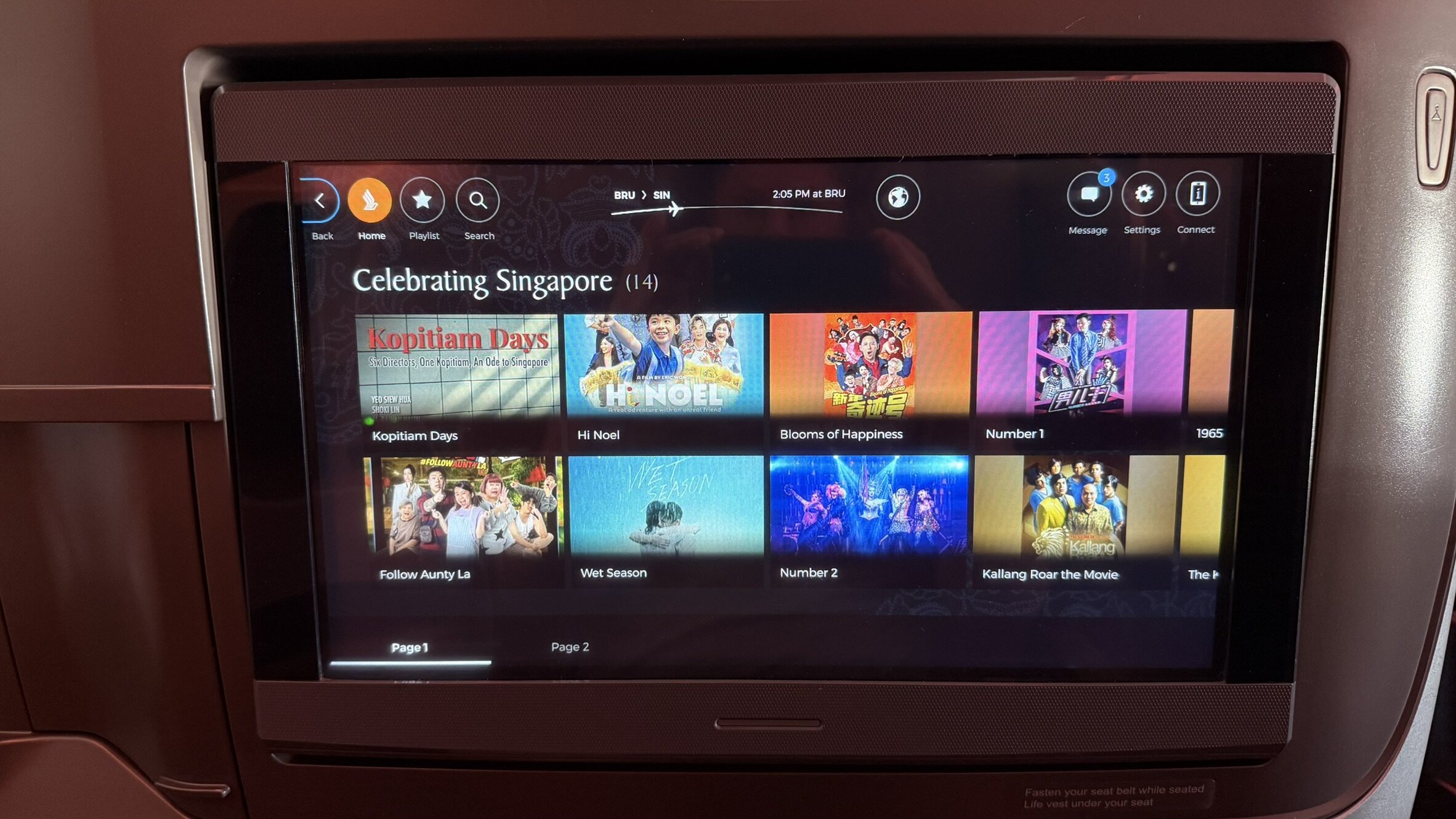 Singapore Airlines A350-900 Business Class Entertainment Options