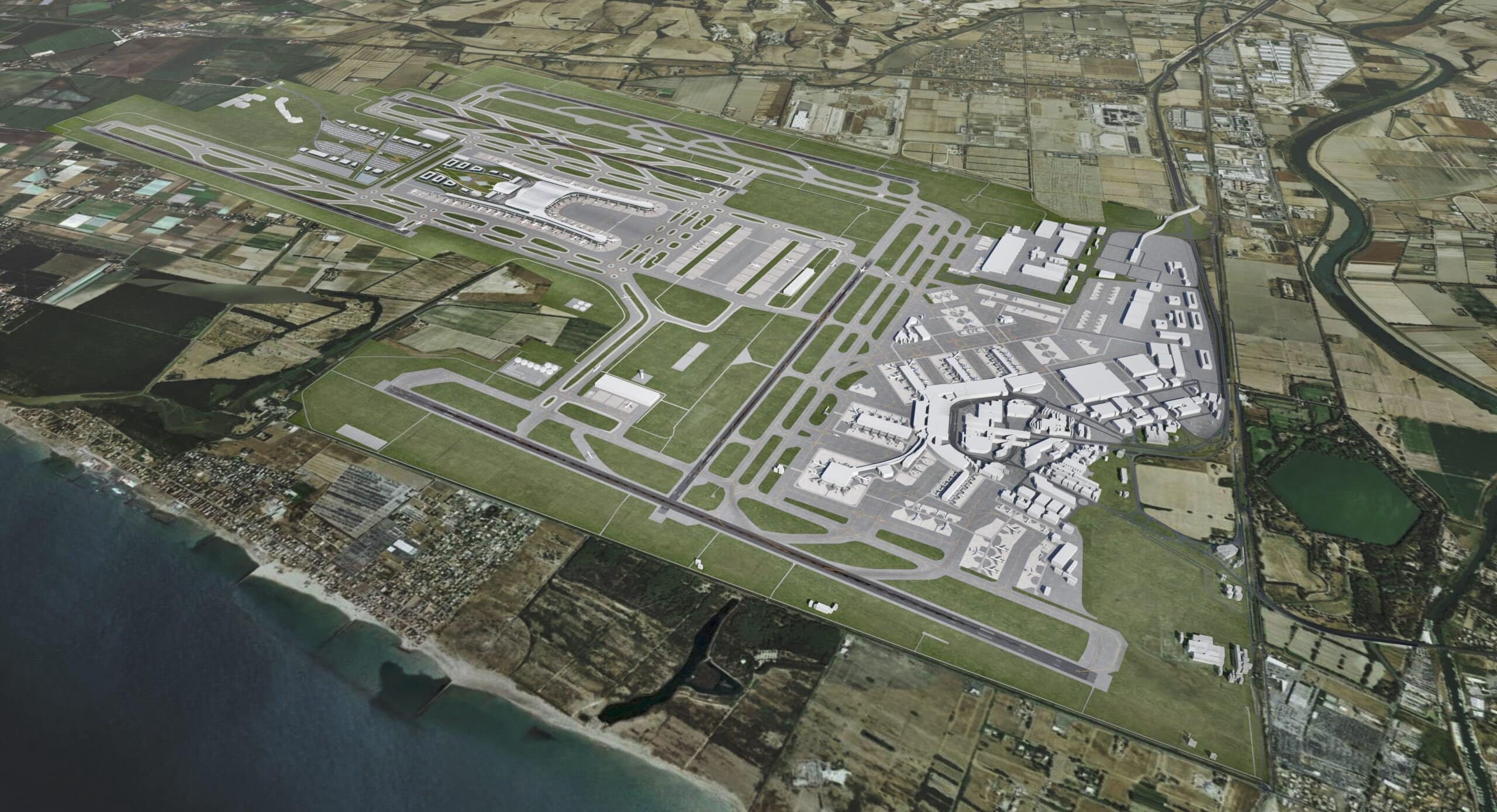 Rome Fiumicino Airport [FCO] Long-Term Expansion Plan Rendering