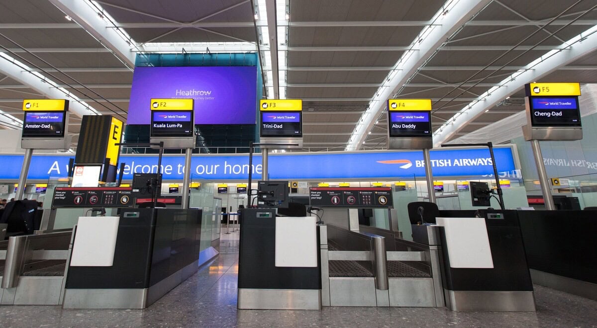 British Airways Check-In Counters At Heathrow Terminal 5
