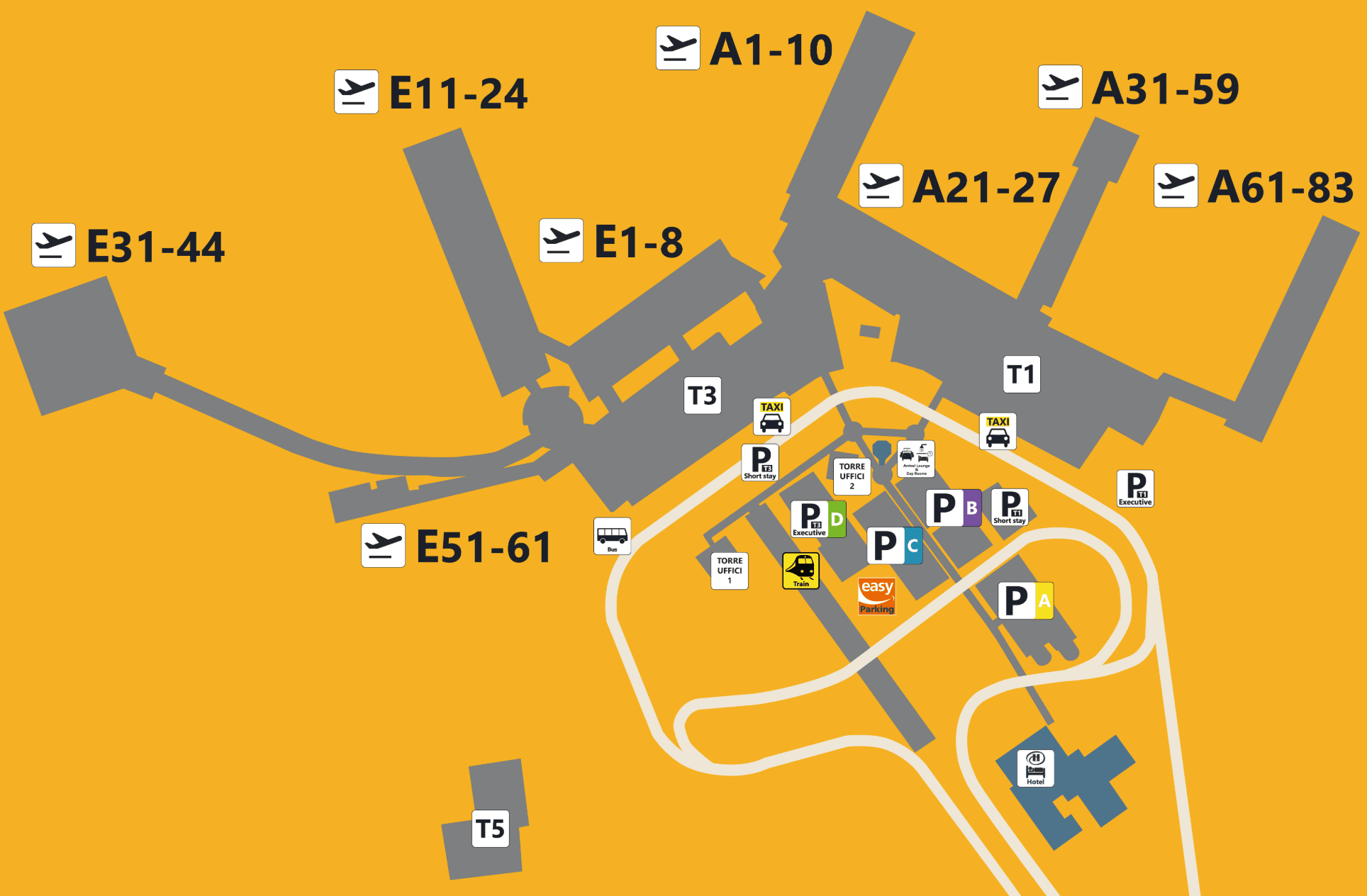 Rome Fiumicino Airport [FCO] Terminal Map