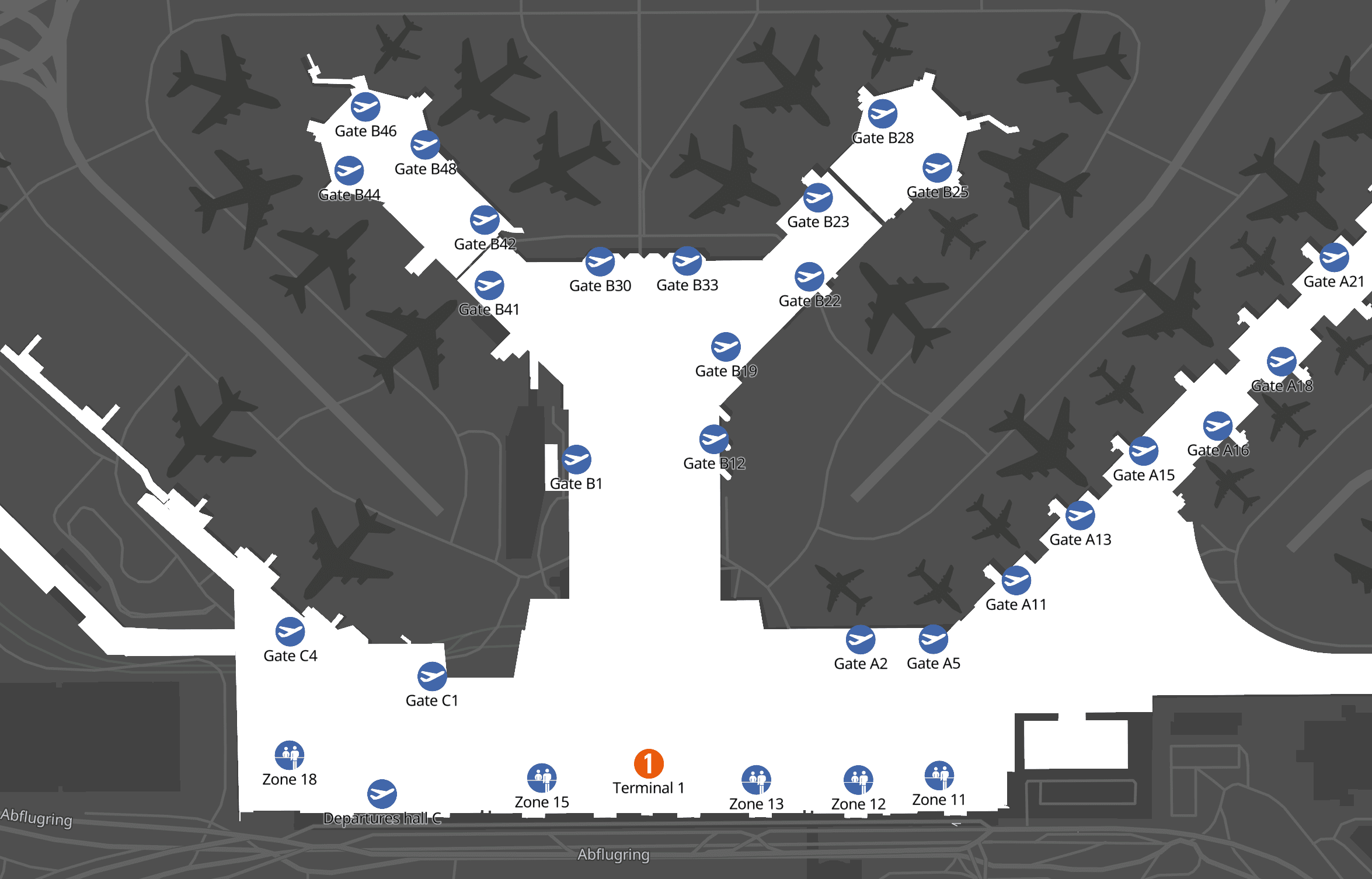Concourse B - Terminal 1, Level 2 At Frankfurt Airport [FRA]
