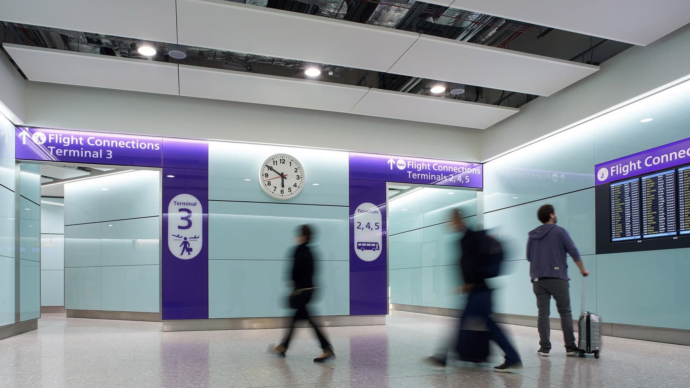 Following The Flight Connections Signs When Landing At Heathrow Terminal 2/3